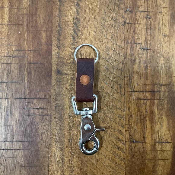 🆕 KMM & Co Tan Kodiak Leather Key Chain - Picture 1 of 1